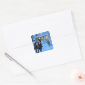  kerst van Cowboy Vierkante Sticker (Envelop)