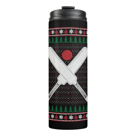 Kerst van cricket thermosbeker (Voorkant)