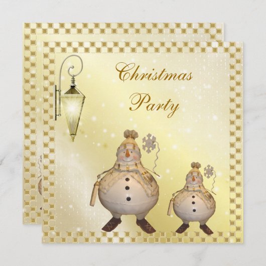 Kerst van Cute & Classy Snowman Kaart (Voorkant / Achterkant)