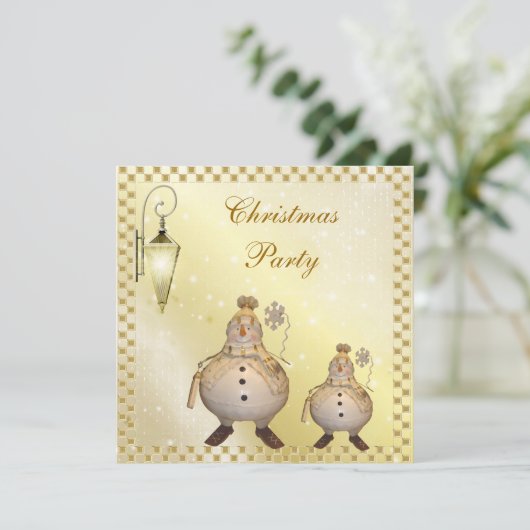 Kerst van Cute & Classy Snowman Kaart (Staand voorkant)