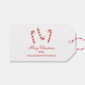 Kerst van Cute Red en White Candy Canes Cadeaulabel (Voorkant (Horizontaal))