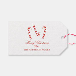Kerst van Cute Red en White Candy Canes Cadeaulabel