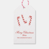Kerst van Cute Red en White Candy Canes Cadeaulabel (Voorkant)