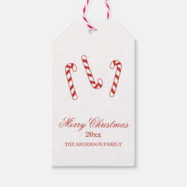 Kerst van Cute Red en White Candy Canes Cadeaulabel