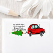 Kerst van de auto en kerstmis etiket (Insitu)