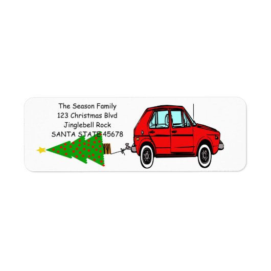 Kerst van de auto en kerstmis etiket (Voorkant)