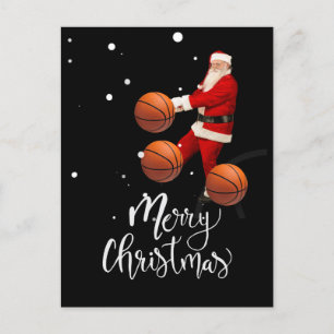Kerst van de Basketball Merry met de kerstman Briefkaart