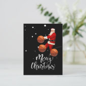 Kerst van de Basketball Merry met de kerstman Briefkaart (Staand voorkant)
