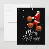 Kerst van de Basketball Merry met de kerstman Briefkaart (Voorkant / Achterkant)
