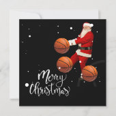 Kerst van de Basketball Merry met de kerstman Kaart (Voorkant)