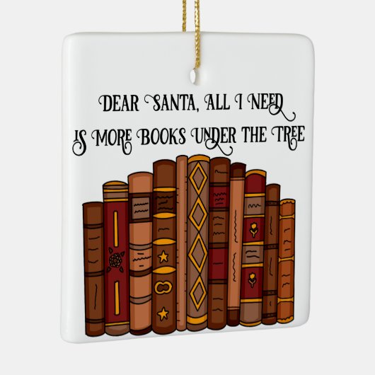 Kerst van de Boek Lover Keramisch Ornament (Rechts)