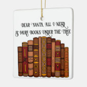 Kerst van de Boek Lover Keramisch Ornament (Links)