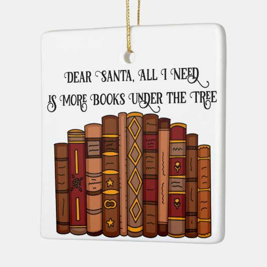 Kerst van de Boek Lover Keramisch Ornament (Links)