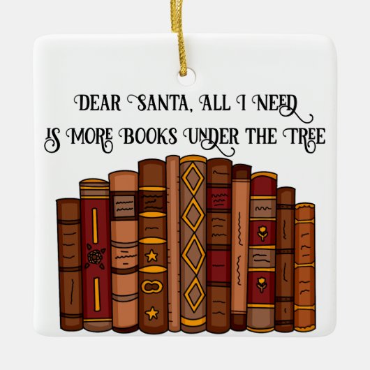 Kerst van de Boek Lover Keramisch Ornament (Voorkant)