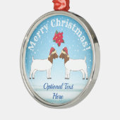 Kerst van de Boer Goat in de sneeuw Metalen Ornament (Links)