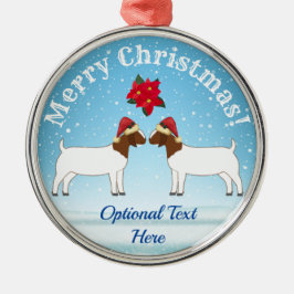 Kerst van de Boer Goat in de sneeuw Metalen Ornament