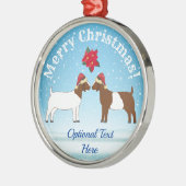 Kerst van de Boer Goat in de sneeuw Metalen Ornament (Links)
