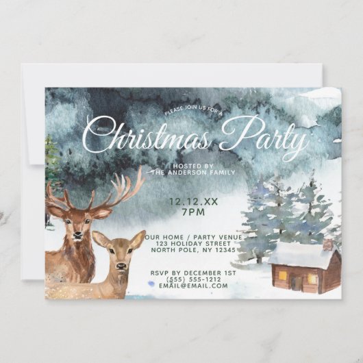 Kerst van de bosdierentuin Rustic Woodland Kaart (Voorkant)