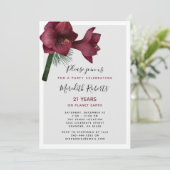 Kerst van de Bourgogne Amaryllis 21e verjaardag Kaart (Staand voorkant)