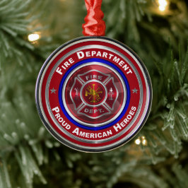 Kerst van de brandweer metalen ornament