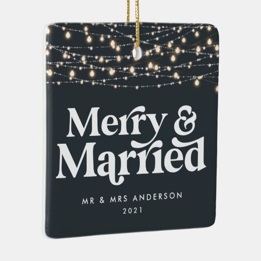 Kerst van de bruiloft keramisch ornament (Rechts)