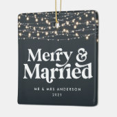 Kerst van de bruiloft keramisch ornament (Links)