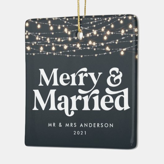 Kerst van de bruiloft keramisch ornament (Links)