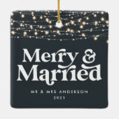 Kerst van de bruiloft keramisch ornament (Achterkant)