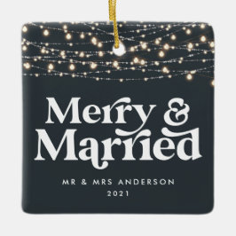 Kerst van de bruiloft keramisch ornament