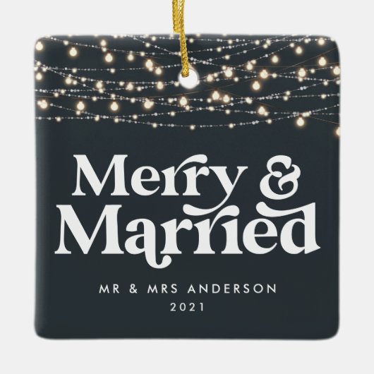 Kerst van de bruiloft keramisch ornament (Voorkant)