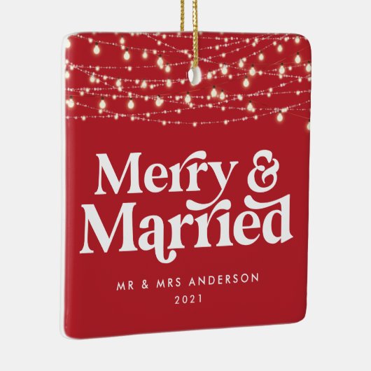 Kerst van de bruiloft keramisch ornament (Rechts)