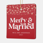 Kerst van de bruiloft keramisch ornament (Links)