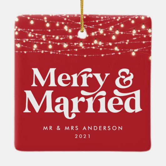 Kerst van de bruiloft keramisch ornament (Achterkant)