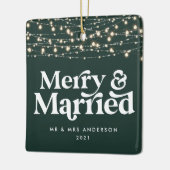 Kerst van de bruiloft keramisch ornament (Links)