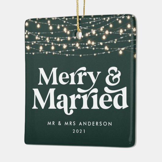 Kerst van de bruiloft keramisch ornament (Links)