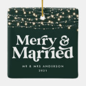 Kerst van de bruiloft keramisch ornament (Achterkant)