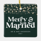 Kerst van de bruiloft keramisch ornament (Voorkant)