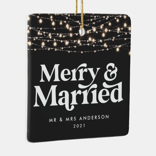 Kerst van de bruiloft keramisch ornament (Rechts)