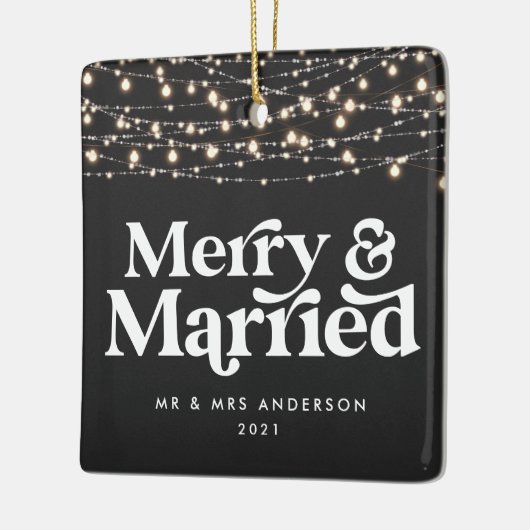 Kerst van de bruiloft keramisch ornament (Links)