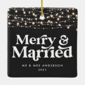 Kerst van de bruiloft keramisch ornament (Achterkant)