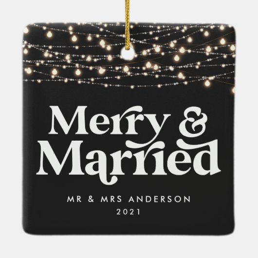 Kerst van de bruiloft keramisch ornament (Achterkant)