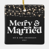 Kerst van de bruiloft keramisch ornament (Voorkant)