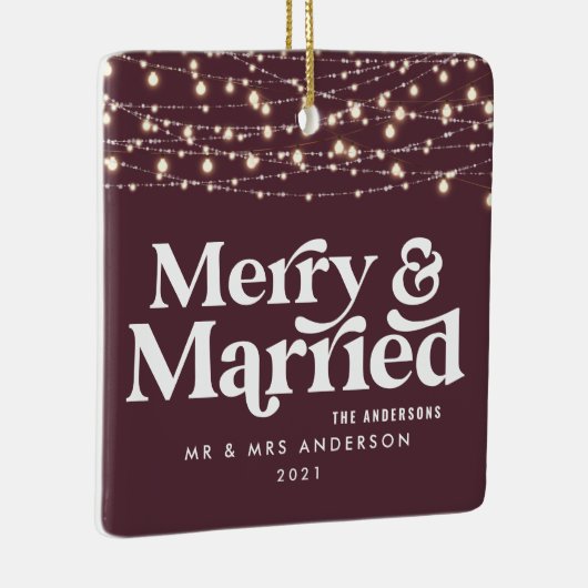 Kerst van de bruiloft keramisch ornament (Rechts)