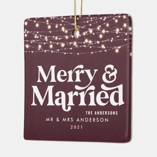 Kerst van de bruiloft keramisch ornament (Links)