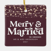 Kerst van de bruiloft keramisch ornament (Voorkant)