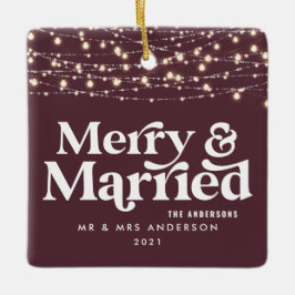 Kerst van de bruiloft keramisch ornament