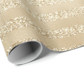 Kerst van de Champagne: Glittery Gold Stripes Cadeaupapier (Rol Hoek)