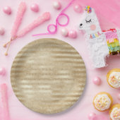 Kerst van de Champagne: Glittery Gold Stripes Papieren Bordje (Feest)