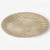 Kerst van de Champagne: Glittery Gold Stripes Papieren Bordje (Gekanteld)