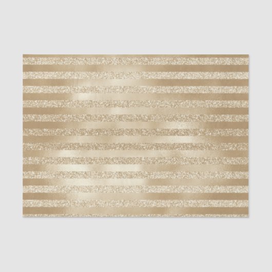 Kerst van de Champagne: Glittery Gold Stripes Tissuepapier (Voorkant)